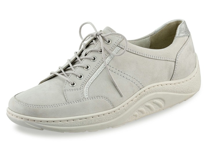 Slipper & Schnürschuhe - Waldläufer Schnürschuh mit edlen Metallicleder-Einsätzen, in Größe 3 1/2 bis 8, in Farbe GRAFIT Ansicht 3