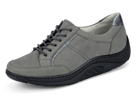 Waldläufer Schnürschuh mit edlen Metallicleder-Einsätzen