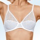 Tagwäsche - Chantelle Bügel-BH mit Stickereispitze im  Vorderteil, in Größe 075 bis 095, in Cup F, in Farbe WEISS