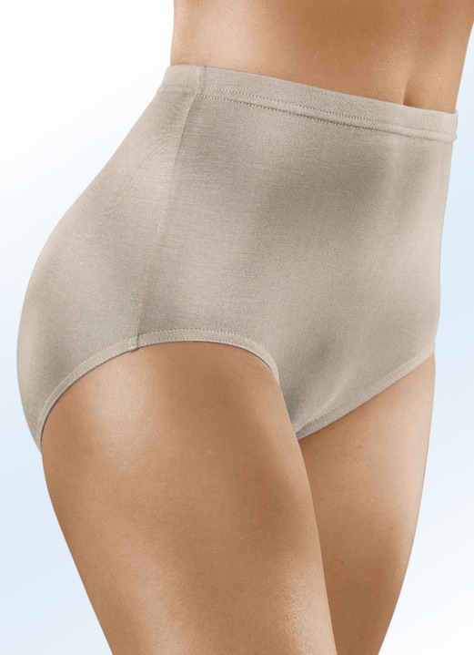 Slips - Viererpack Slips mit Gummizug im Bund, in Größe 038 bis 056, in Farbe 2X TAUPE, 2X RAUCHBLAU Ansicht 3