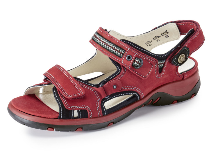 Sandaletten & Pantoletten - Waldläufer Sandale mit verstellbarem Klettverschluss, in Größe 4 1/2 bis 9, in Farbe ROT Ansicht 1