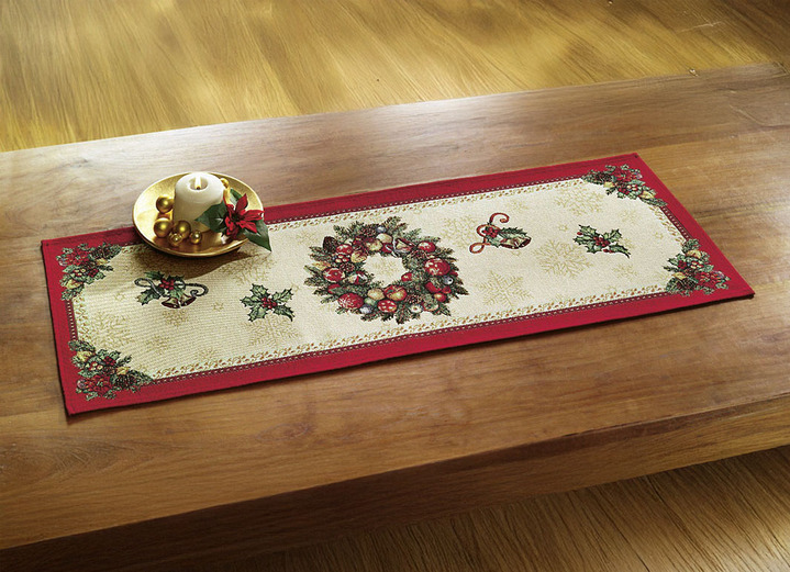 Tischdecken - Weihnachtliche Tisch- und Raumdekoration in Gobelin-Qualität, in Größe 100 (2 Platzsets, 33x 45 cm) bis 404 (Kissenbezug, 45x 45 cm), in Farbe  Ansicht 2