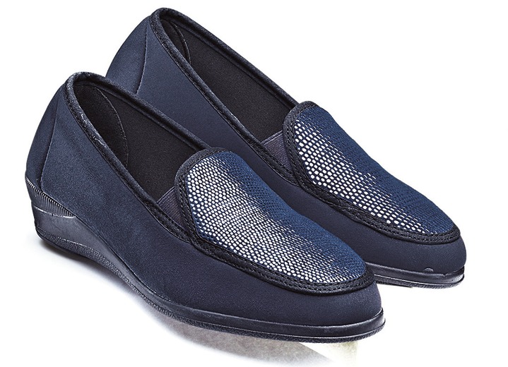 Slipper & Schnürschuhe - Mokassin in eleganter Krokooptik Ansicht 1 Slipper & Schnürschuhe - Mokassin in eleganter Krokooptik, in Größe 036 bis 042, in Farbe MARINE Ansicht 1