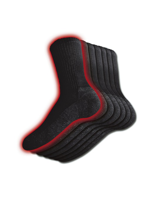 Winter- & Funktionswäsche - Thermosocken, 6er-Pack, in Größe 1 (36–41) bis 2 (42–46), in Farbe SCHWARZ