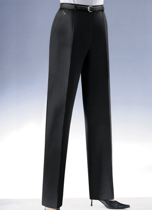 Hosen mit Knopf- und Reißverschluss - Klassische Hose Hosen mit Knopf- und Reißverschluss - Klassische Hose, in Größe 018 bis 245, in Farbe SCHWARZ