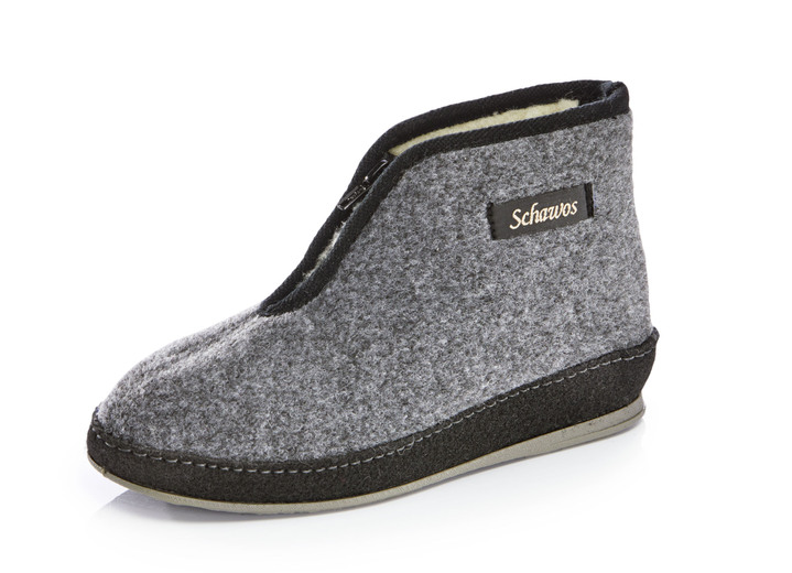 Hausschuhe - Atmungsaktive Damen-Hausschuhe, mit Reißverschluss, in Größe 036 bis 043, in Farbe BORDEAUX-SCHWARZ Ansicht 4