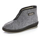 Hausschuhe - Atmungsaktive Damen-Hausschuhe, mit Reißverschluss, in Größe 036 bis 043, in Farbe GRAU-SCHWARZ – Farbe GRAU-SCHWARZ – Ansicht 1