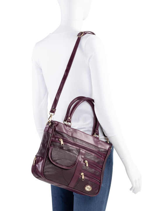 Taschen - Patchwork-Tasche mit abnehmbarem Umhängeriemen, in Farbe BORDEAUX Ansicht 2
