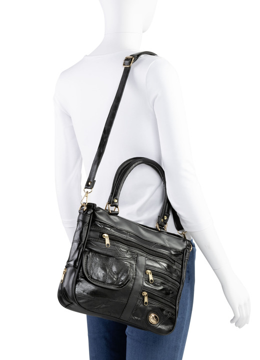 Taschen - Patchwork-Tasche mit abnehmbarem Umhängeriemen, in Farbe BORDEAUX Ansicht 7