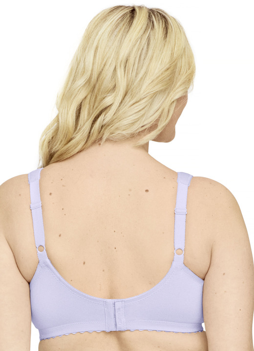 Tagwäsche -  Glamorise Stütz-BH mit Stickereispitze, in Größe 080 bis 130, in Cup F, in Farbe FLIEDER Ansicht 3