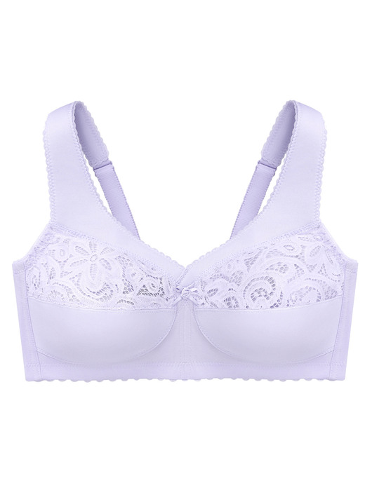 Tagwäsche -  Glamorise Stütz-BH mit Stickereispitze, in Größe 080 bis 130, in Cup H, in Farbe FLIEDER Ansicht 4