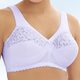 Tagwäsche -  Glamorise Stütz-BH mit Stickereispitze, in Größe 080 bis 130, in Cup F, in Farbe FLIEDER – Farbe FLIEDER – Ansicht 2