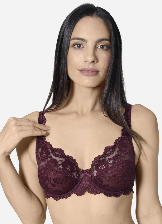 Wäsche - Sassa Zweierpack Bügel-BH aus Elastikspitze, in Größe 075 bis 100, in Cup D, in Farbe 1X ZARTAPRICOT, 1X SCHWARZ Ansicht 21