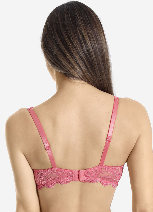 Wäsche - Sassa Zweierpack Bügel-BH aus Elastikspitze, in Größe 075 bis 100, in Cup D, in Farbe 1X ZARTAPRICOT, 1X SCHWARZ Ansicht 11