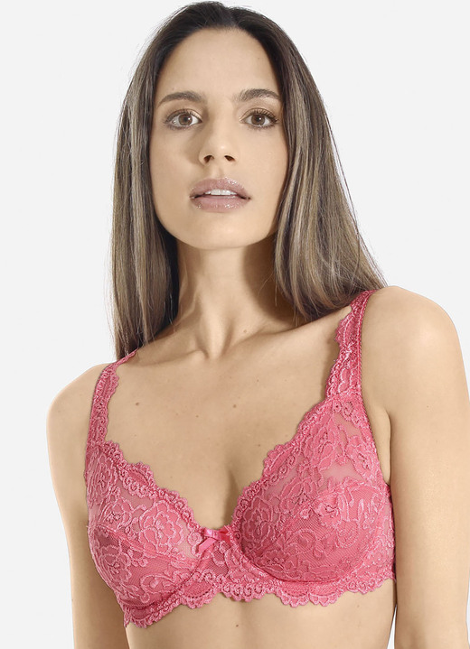 Wäsche - Sassa Zweierpack Bügel-BH aus Elastikspitze, in Größe 075 bis 100, in Cup D, in Farbe 1X ZARTAPRICOT, 1X SCHWARZ Ansicht 10