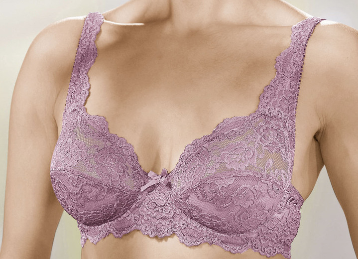 Wäsche - Sassa Zweierpack Bügel-BH aus Elastikspitze Ansicht 2 Wäsche - Sassa Zweierpack Bügel-BH aus Elastikspitze, in Größe 075 bis 100, in Cup B, in Farbe 1X KROKUS, 1X PUDER Ansicht 2