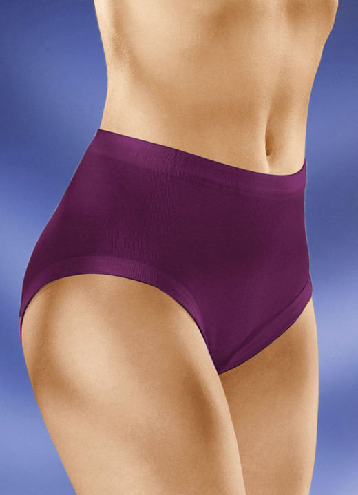 Slips - Fünferpack Slips mit Gummizug, in Größe 038 bis 066, in Farbe 3X BURGUND, 2X WEISS Ansicht 1
