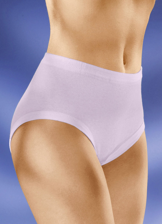 Slips - Fünferpack Slips mit Gummizug, in Größe 038 bis 066, in Farbe 2X MAUVE, 2X INDIGO, 1X WEISS Ansicht 1