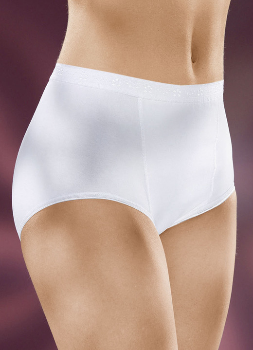 Damenmode - Dreierpack Formslips mit strukturiertem Dehnbund, in Größe 038 bis 052, in Farbe 2X WEISS, 1X SCHWARZ Ansicht 1