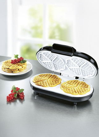 Elektrogeräte - Keramik-Doppel-Waffeleisen, in Farbe SCHWARZ