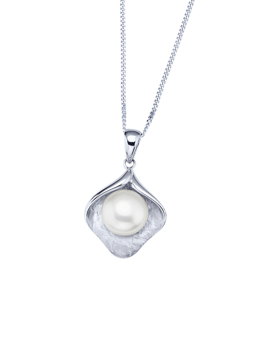 - Süßwasser-Zuchtperlen Anhänger mit Panzerkette, in Farbe  Ansicht 2