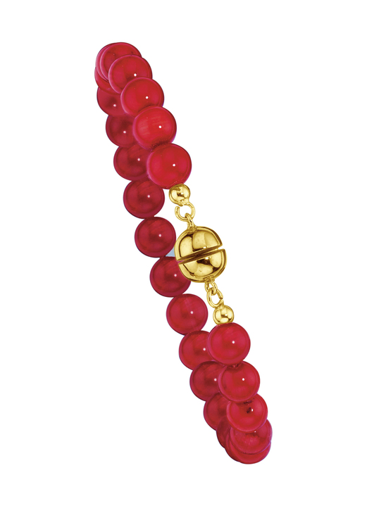 - Armband mit echten Korallkugeln, in Farbe  Ansicht 2