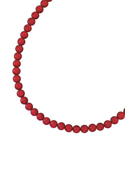 - Halskette mit Korallenkugeln, in Farbe  Ansicht 2