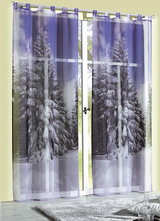 Dekoschal mit  digitalbedrucktem Winterwald Dessin