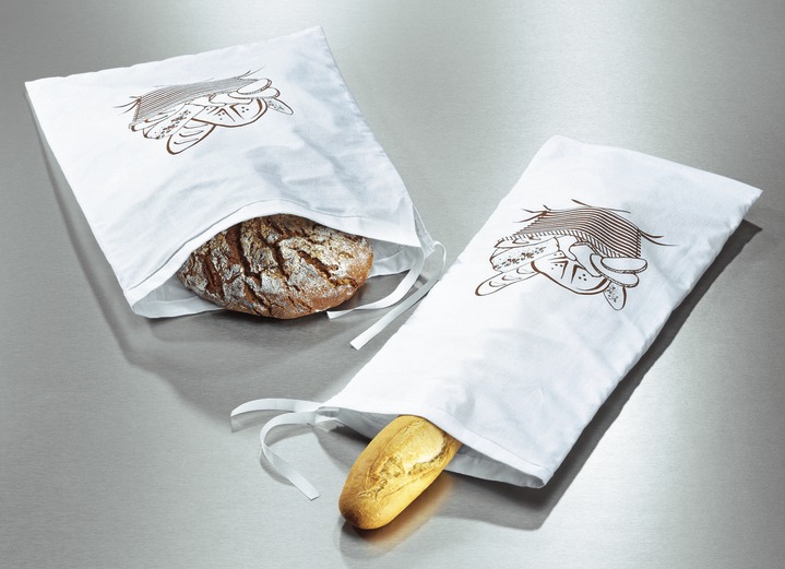 Küchenhelfer - Brotbeutel, 2er-Set, in Farbe WEISS Ansicht 2