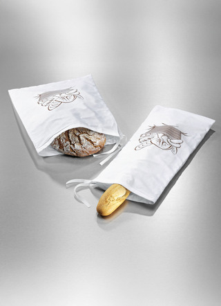 Küchenhelfer - Brotbeutel, 2er-Set, in Farbe WEISS