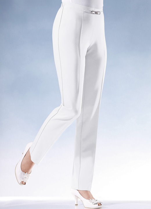 Hosen - Hose mit modisch schmaler Fußweite, in Größe 019 bis 245, in Farbe WEISS Ansicht 1