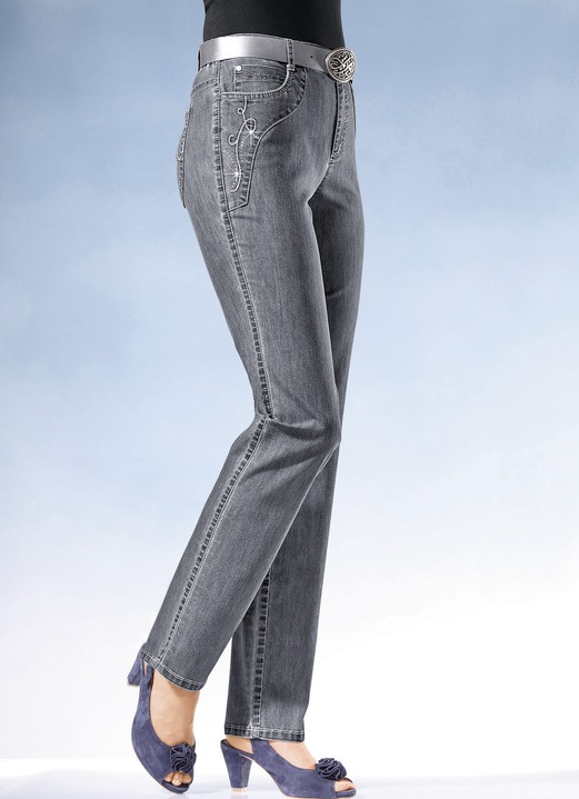 Jeans - Jeans mit weiterem Bundumfang Ansicht 4 Jeans - Jeans mit weiterem Bundumfang, in Größe 018 bis 092, in Farbe WEISS Ansicht 4