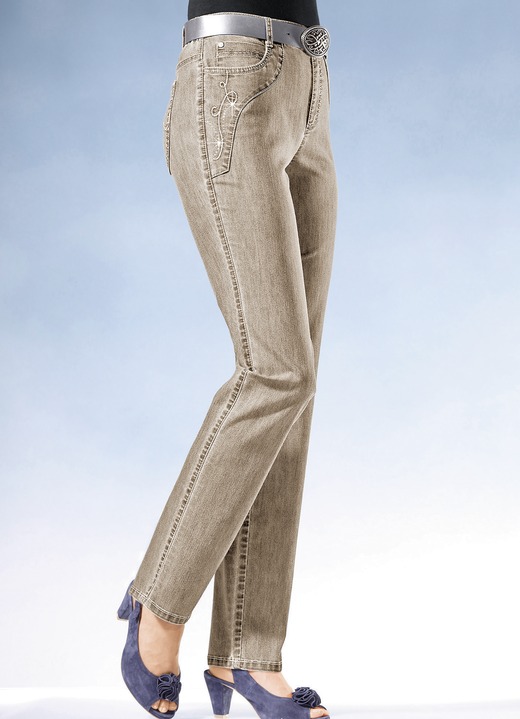 Jeans - Jeans mit weiterem Bundumfang Ansicht 3 Jeans - Jeans mit weiterem Bundumfang, in Größe 018 bis 092, in Farbe WEISS Ansicht 3