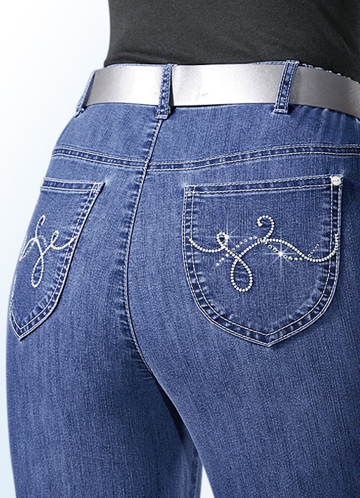 Jeans - Jeans mit weiterem Bundumfang, in Größe 018 bis 092, in Farbe JEANSBLAU Ansicht 2