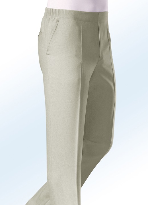 Hosen - „Klaus Modelle“-Schlupfhose mit Zierblende in 4 Farben Ansicht 2 Hosen - „Klaus Modelle“-Schlupfhose mit Zierblende in 4 Farben, in Größe 024 bis 064, in Farbe KIESEL Ansicht 2