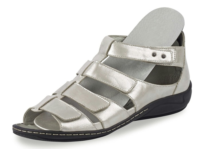 - Waldläufer Riemchen-Sandalette in sommerlichem Stil, in Größe 4 1/2 bis 9, in Farbe MATTSILBER Ansicht 2