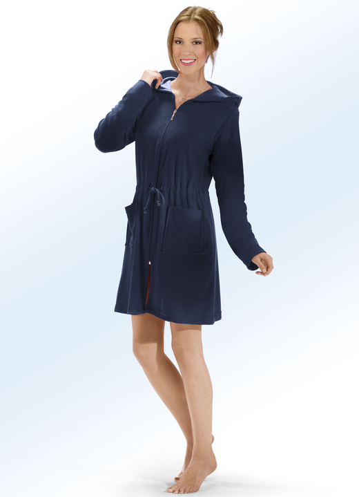 Bademäntel - Bademantel mit Tunnelzugband, in Größe L (44/46) bis XXL (52/54), in Farbe LILA Ansicht 4