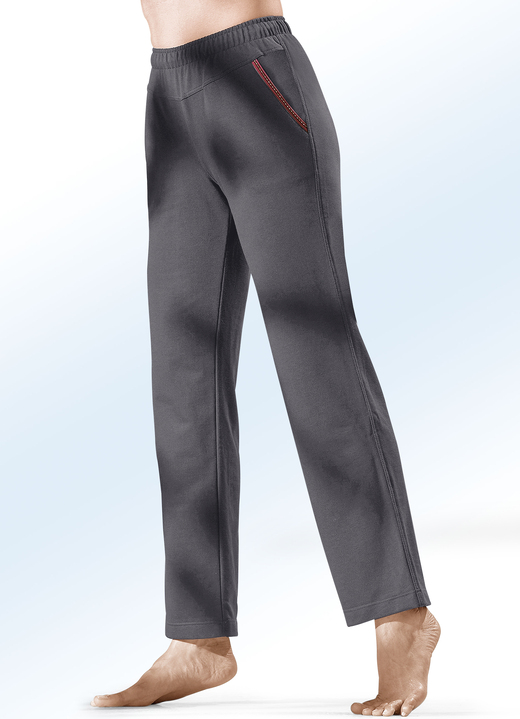 Hosen - Hose mit Glanzgarn besticktem Zierband, in Größe 018 bis 058, in Farbe MARINE Ansicht 3