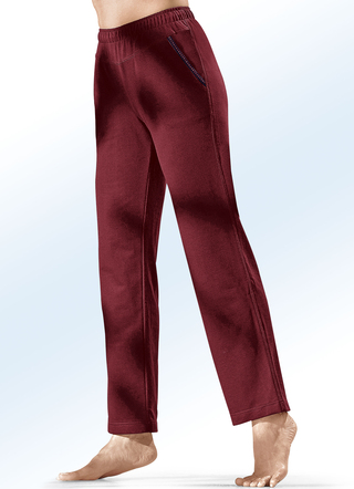 Hose mit Glanzgarn besticktem Zierband in 4 Farben