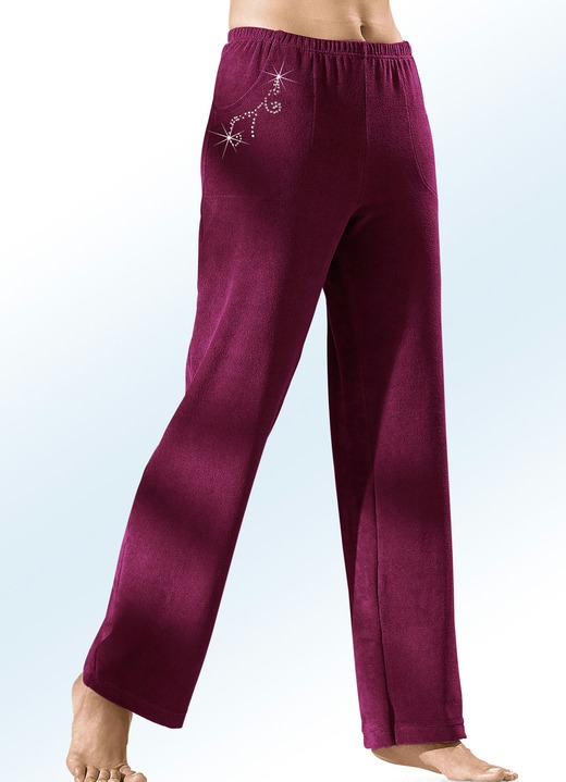 Hosen - Hose mit hübscher Schmucksteinzier, in Größe 018 bis 056, in Farbe TAUPE Ansicht 6