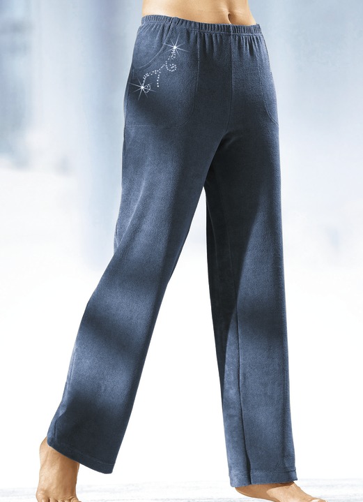 Hosen - Hose mit hübscher Schmucksteinzier, in Größe 018 bis 056, in Farbe JEANSBLAU Ansicht 1