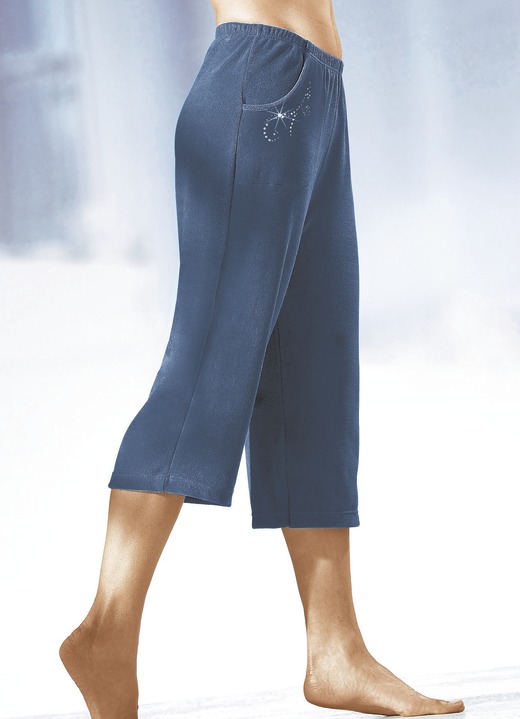 Freizeithosen - Caprihose mit dekorativer Schmucksteinzier Ansicht 2 Freizeithosen - Caprihose mit dekorativer Schmucksteinzier, in Größe 036 bis 056, in Farbe ANTHRAZIT Ansicht 2