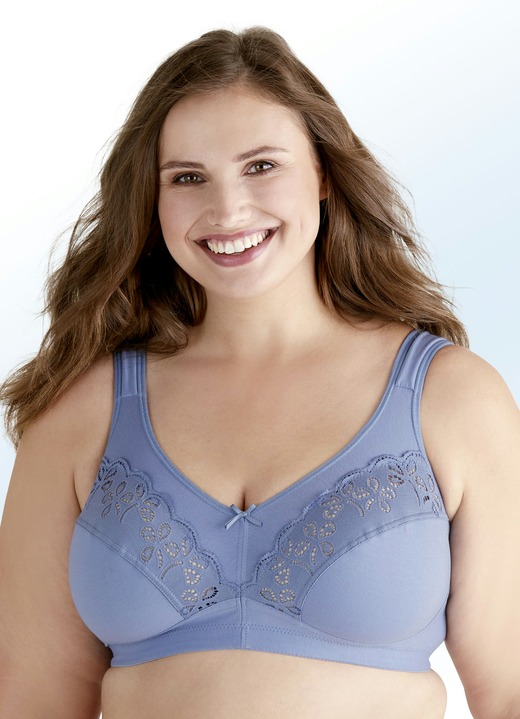 Soft-BH - Swegmark of Sweden BH mit BIO-Baumwolle, in Größe 080 bis 105, in Cup B, in Farbe AZURBLAU Ansicht 2