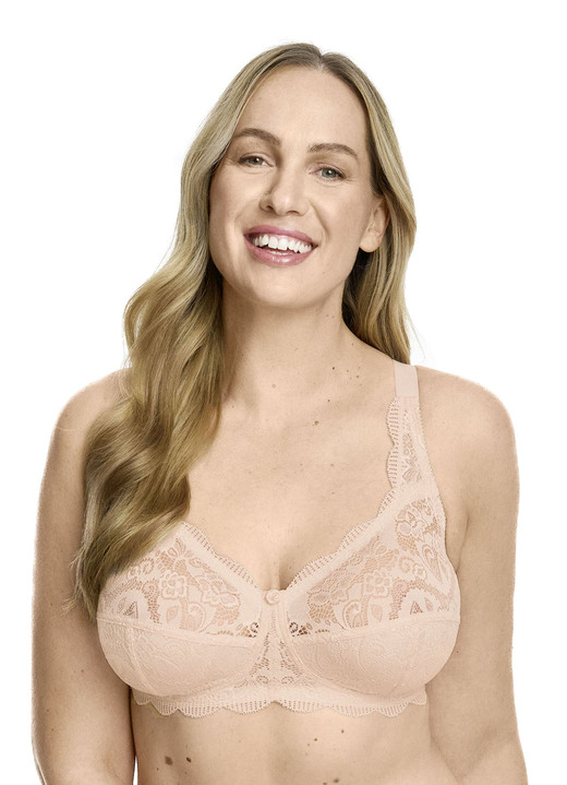 Soft-BH - Susa Zweierpack BH mit zarter Elastikspitze, in Größe 075 bis 110, in Cup E, in Farbe 1X ZARTAPRICOT, 1X SCHWARZ Ansicht 2