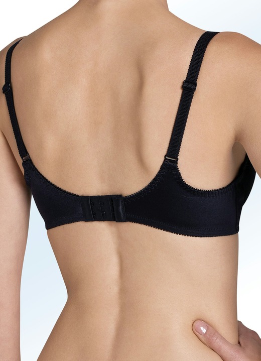 - Triumph-Letizia Bügel-BH mit effektvoller Stickereispitze, in Größe 075 bis 100, in Cup B, in Farbe SCHWARZ Ansicht 3
