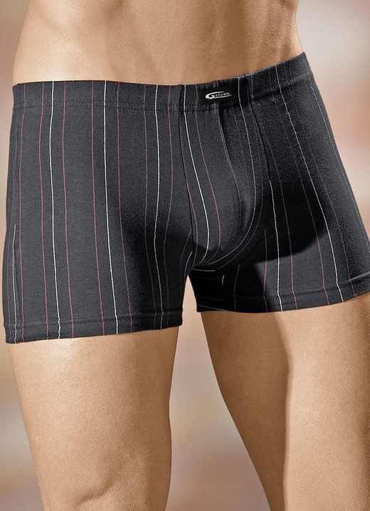 Pants & Boxershorts - Viererpack Pants mit Streifendessin, in Größe 004 bis 009, in Farbe 2X SCHWARZ-BUNT, 2X STEINGRAU-BUNT