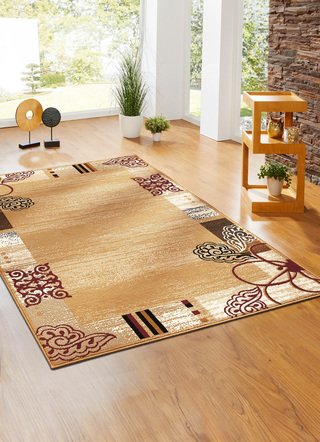 Klassisch - Gewebte Brücken und Teppiche mit Bordüre, in Größe 111 (Brücke, 60x110 cm) bis 288 (Teppich, 240x330 cm), in Farbe BEIGE