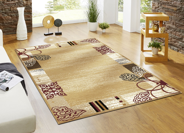 Klassisch - Gewebte Brücken und Teppiche mit Bordüre, in Größe 111 (Brücke, 60x110 cm) bis 288 (Teppich, 240x330 cm), in Farbe BEIGE Ansicht 2