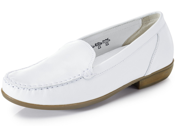 Slipper & Schnürschuhe - Waldläufer Mokassin-Slipper aus edlem Rind-Nappaleder Ansicht 2 Slipper & Schnürschuhe - Waldläufer Mokassin-Slipper aus edlem Rind-Nappaleder, in Größe 4 1/2 bis 9, in Farbe ALTSILBER Ansicht 2