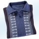 Gemustert - Faszinierender Polopullover mit kurzem Reißverschluss, in Größe 046 bis 062, in Farbe JEANSBLAU MELIERT